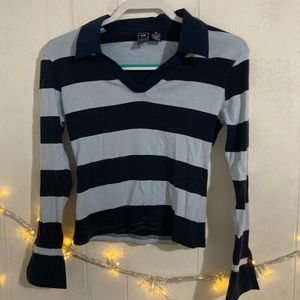 Blue Striped Long Sleeved Shirt